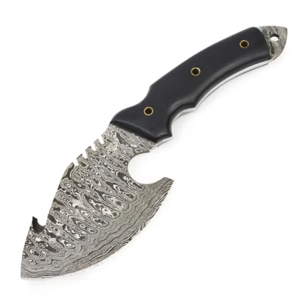 Daud Blades Handmade Damascus Fixed Blade Knife – 14" Hunting, Camping & Survival Knife with Walnut Handle & Leather Sheath